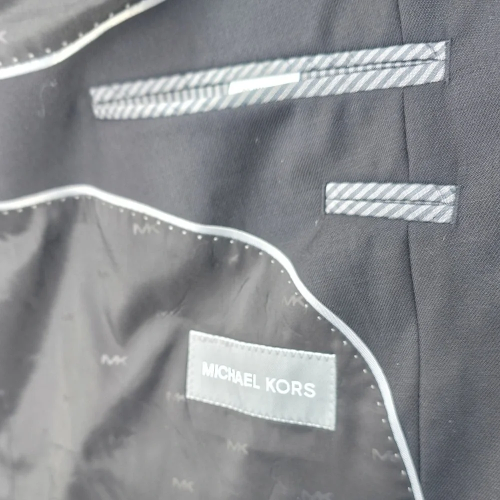 Michael Kors Mens Sport Coat Black 50R Wool Blend Business Casual Polished NWT